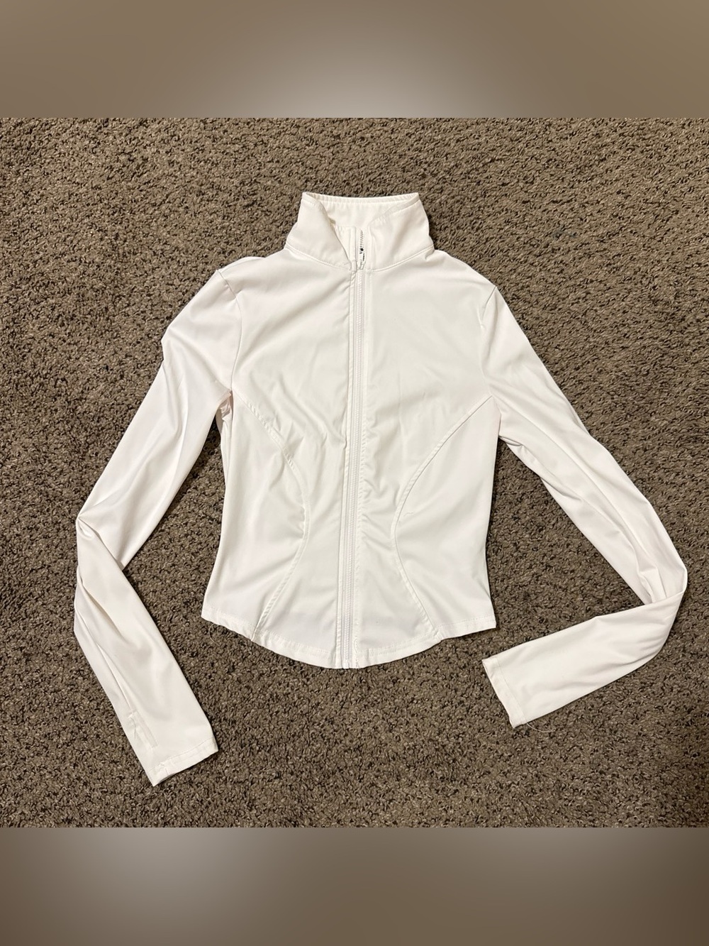 Women's White Zip-Up Active Jacket